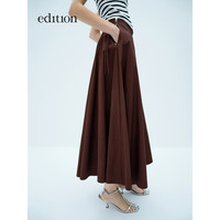 edition【E+春雨胶囊系列】2024春大A摆长款半身裙气质伞裙 棕咖色 L/170