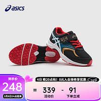 ASICS 亚瑟士 童鞋新款男女儿童平衡车休闲耐磨网眼透气运动鞋 001黑色 35码 (内长22.0)