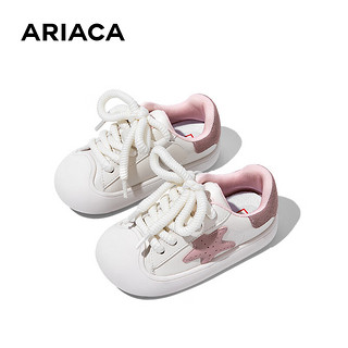 Ariaca艾芮苏女童运动鞋2024春季休闲鞋软底儿童鞋子板鞋 米灰色 30码 脚长18.2-18.5