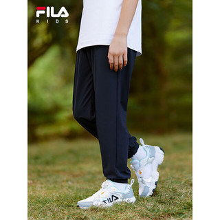 FILA【抗紫外线UPF50+】斐乐儿童长裤2024夏季大童男女童防蚊裤 传奇蓝-NV 110