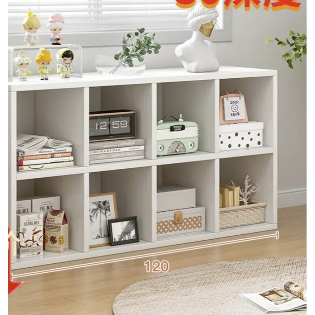 NSE 耐赛尔 客厅落地置物书架 120两层暖白