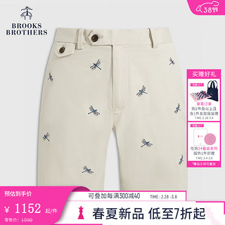 布克兄弟（BrooksBrothers）男士24早春棉蜻蜓刺绣图案宽松短裤 2004-米色 30