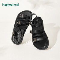 热风 hotwind2024年夏季新款女士时尚凉鞋 01黑色 3