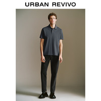 UR2024夏季男装轻商务基础纯色通勤Polo领短袖T恤UMB440004 浅灰 XS