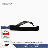 Calvin Klein【】 Jeans24春夏女印花厚底沙滩泳池人字拖YW01617 0GM-月光白/太空黑 37