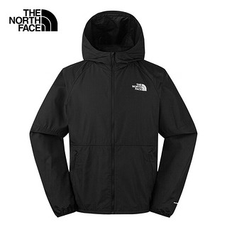 北面（The North Face）防风夹克男UPF40+防晒服防紫外线薄风衣舒适耐穿24春季81PO JK3/黑色 S/165