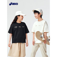 asics亚瑟士童装2024春夏季男女童吸湿速干短袖柔软舒适遮热T恤 8853米白 140cm