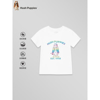 暇步士(Hush Puppies)童装儿童2024春夏男女同款圆领衫短袖休闲百搭个性青春 凝香紫 130cm