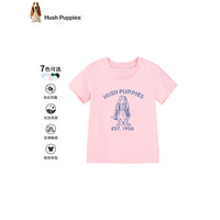 暇步士(Hush Puppies)童装儿童2024春夏男女同款圆领衫短袖休闲百搭个性青春 本白 140cm