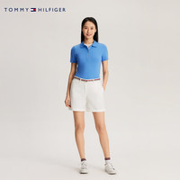 TOMMY HILFIGER24春季女装休闲五粒扣刺绣修身版短袖POLO衫WW0WW41890 天蓝色C30 XL（：125-135斤）