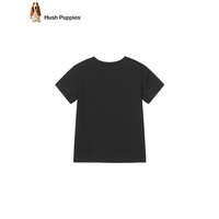 暇步士(Hush Puppies)童装儿童2024春夏男女同款圆领衫短袖休闲百搭个性青春 钻石黑 110cm