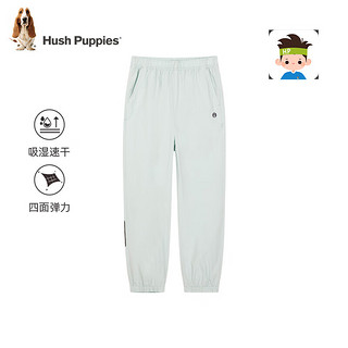 暇步士（Hush Puppies）童装儿童2024男童春夏速干梭织长裤弹力舒适透气清爽休闲 钻石黑 105cm