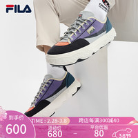 斐乐（FILA）男鞋ROCK岩石鞋帆布鞋2024夏季休闲鞋 传奇蓝/龙胆草紫-NG 43