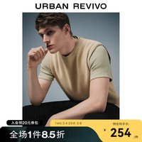 UR2024春季男装时尚慵懒氛围感百搭圆领针织背心UMU940007 卡其 XS