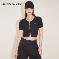 MISS SIXTY2024春季新款毛织外套女圆领纽扣短款修身显瘦辣妹风
