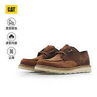 CAT卡特休闲鞋皮鞋24经典款鞋子男士牛皮复古单鞋QUARK 棕色 45