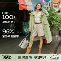 伊芙丽(eifini)伊芙丽简约松弛感休闲通勤早春连帽长款防晒风衣外套2024春装新款