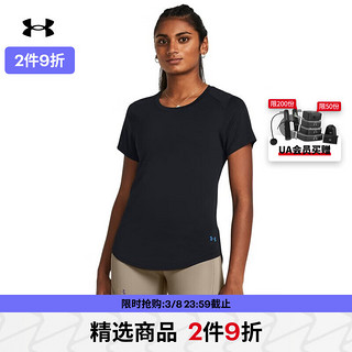 安德玛（UNDERARMOUR）春夏RUSH Vanish Elite Vent女子训练运动短袖T恤1383638 黑色001 XL