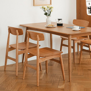 木邻原创巴适餐桌椅子樱桃木纯实木椅日式北欧现代简约餐椅原木家具 樱桃木双把