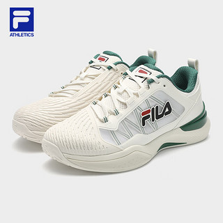 斐乐（FILA）综训鞋男士运动鞋2024年春季SPEED SERVE男子休闲户外鞋 雪白/绿砂金石-SW 42