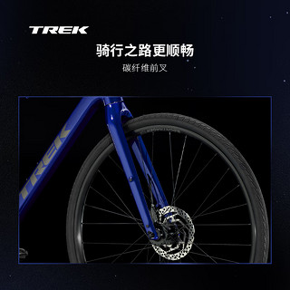 崔克（TREK）FX 3 碳纤维前叉液压碟刹休闲通勤多功能自行车平把公路车 宝石蓝色 到家 L（身高175-186CM） 10速