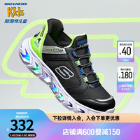 斯凯奇(Skechers)儿童闪穿鞋季男童运动鞋闪灯鞋女童休闲鞋403843L 黑色/柠檬色/BKLM