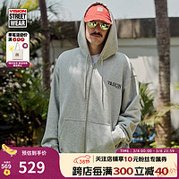 VISION STREET WEAR【2024】美式街头宽松连帽拉链卫衣帽衫外套复刻图案男女同款 灰色 XS