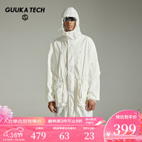 古由卡(GUUKA)TECH机能防晒风衣男春夏新款潮 户外旅行高效防晒透气外套宽松 白色G60683