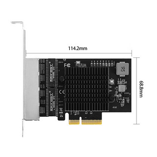 乐扩 四口2.5G网卡 PCIE 服务器NAS网卡千兆扩展卡 RTL8125B芯片