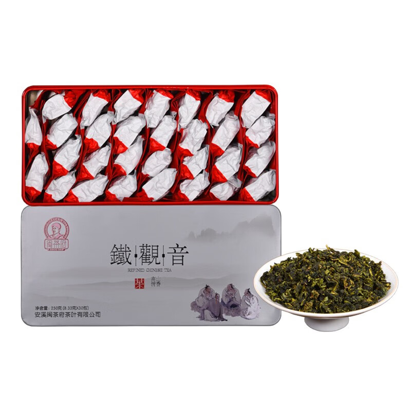 闽茶府 特级茶叶铁观音2023安溪乌龙茶兰花香铁盒小泡装500克 8.33g * 60包