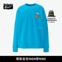 Onitsuka Tiger鬼塚虎男女同款运动卫衣长袖套头圆领卫衣春夏2183B183 蓝色 L