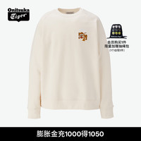 Onitsuka Tiger鬼塚虎男女同款运动卫衣长袖套头圆领卫衣春夏2183B183 浅米色 S