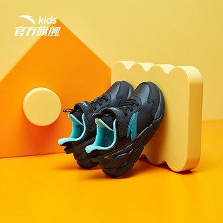 安踏儿童跑鞋童鞋秋冬男童小童跑鞋A312149951A （革面）黑/荧光绿-3 30