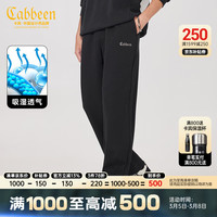卡宾男装 LOGO印花运动裤2023夏新款珠地双层布直筒卫裤潮流街头F