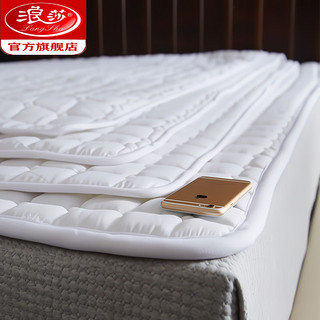 浪莎（LangSha）床垫软垫1.8m床褥子双人折叠保护垫子薄防滑1.2米单人垫被1.5 浅灰色 135x200cm【单人床】