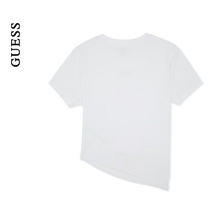 GUESS24年新款春季女士小心机侧面收腰短款短袖T恤-Q4PI34K2Q40 BEIG-白色 XS