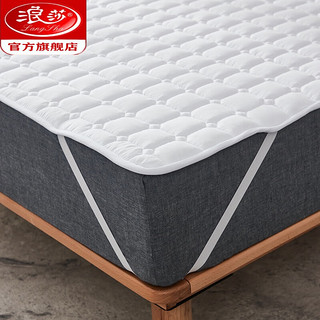 浪莎（LangSha）床垫软垫1.8m床褥子双人折叠保护垫子薄防滑1.2米单人垫被1.5 白色 90x200cm【宿舍床】