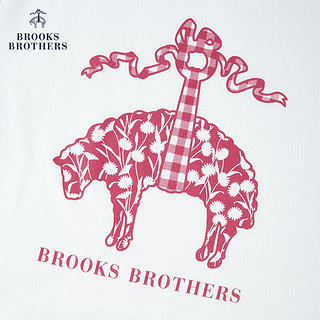 Brooks Brothers BrooksBrothers）女士24早春圆领羊图案针织衫T恤 B115-白色 M