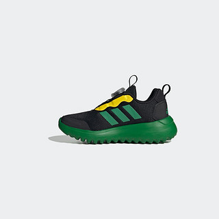 adidas「小波浪」ActiveFlex旋转按钮运动鞋男小童阿迪达斯轻运动 黑色/绿色/黄色 37(230mm)