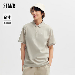 森马（Semir）POLO衫男2024夏季字母刺绣短袖上衣通勤商务男装凉感抗菌 浅驼50025 165/84A/S