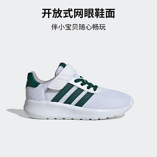 adidas LITE RACER 3.0 EL休闲运动鞋男小童阿迪达斯官方轻运动 白色/绿色