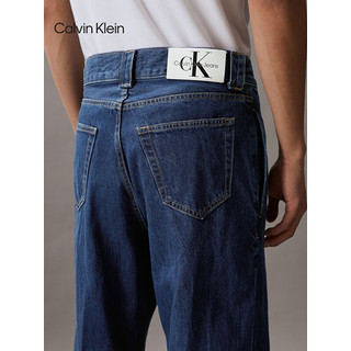 Calvin Klein Jeans24春夏男士休闲斜插口袋纯棉宽松阔腿牛仔裤J325549 1A4-牛仔蓝 34