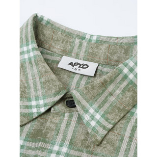英克斯（inxx）APYD 时尚潮牌夏格纹短袖衬衣男女同款APE2040645 绿色 M