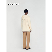 SANDRO2024早春男装法式纯色简约绒感连帽针织卫衣SHPTR00559 淡褐色 L