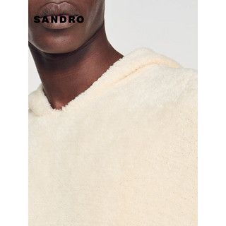 SANDRO2024早春男装法式纯色简约绒感连帽针织卫衣SHPTR00559 淡褐色 M