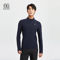 KOLON SPORT可隆户外休闲男子吸湿速干半拉链长袖T恤 藏青NV 190/3XL