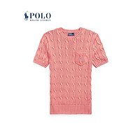 Polo Ralph Lauren 拉夫劳伦 女装 24年夏修身版棉质绞花针织衫RL25486 650-玫瑰色 XXL