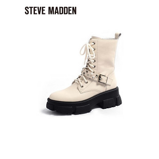 STEVE MADDEN/思美登秋冬铆钉装饰短筒靴马丁靴女 JESIPO 米白色 36