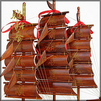 雅轩斋 红木船工艺品 花梨木雕刻帆船模型 实木质一帆风顺摆件大号65cm