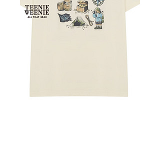 Teenie Weenie小熊女装2024年夏季棉质彩色印花多巴胺短袖T恤 象牙白 165/M